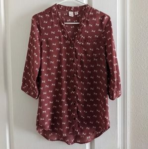 Red and White Blouse Size Small